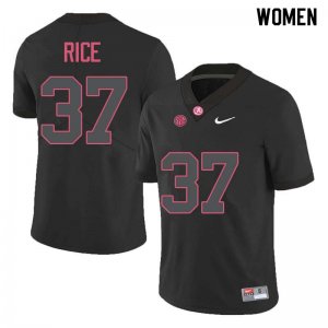 NCAA Women's Alabama Crimson Tide #37 Jonathan Rice Stitched College Nike Authentic Black Football Jersey NM17G70ZX